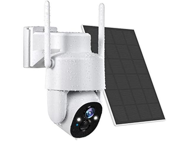 ieGeek Security Camera Outdoor, 2K Wireless WiFi 360PTZ Camera, Solar  Security Camera Battery Powered,Surveillance Camera with  Spotlight/Siren/Motion Detection/3MP Color Night Vision,Works with Alexa  Add-on Solar Camera(White)