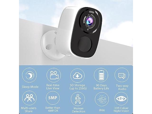 ZOSI 360-Degree PTZ 4MP 2.5K Wi-Fi Outdoor Wireless Home Security Camera, Ai Person Vehicle Detection, Color Night Vision, Black&White