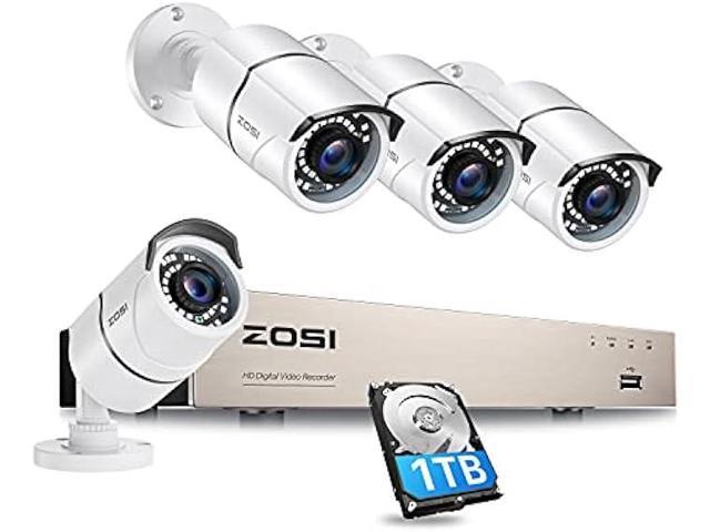 ZOSI 8CH 3K Lite Home Security Camera System Outdoor with 1TB HDD,AI  Human/Vehicle Detection,120ft Night Vision,H.265+ Channel Wired DVR with  4pcs 1080P Weatherproof CCTV Cameras,for 24/7 Recording