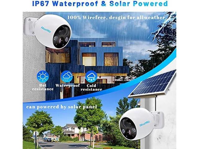 ieGeek Security Cameras Wireless Outdoor, 2K Solar Security Camera System  360 PTZ with Spotlight & Siren, 2.4Ghz Outdoor Security Cameras,Color Night  Vision, Work with Alexa, PIR, 2-Way Talk, IP65 Battery Cam-15000mAh