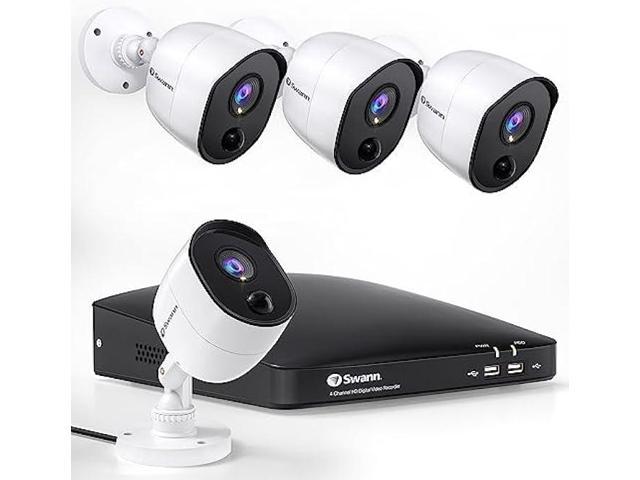 Swann Home DVR Security Camera System with 64GB Storage, 1080p Full HD  Video, Camera Channel, DVR Wired Surveillance Security Cameras Outdoor  Indoor, Heat Motion Detection, Night Vision