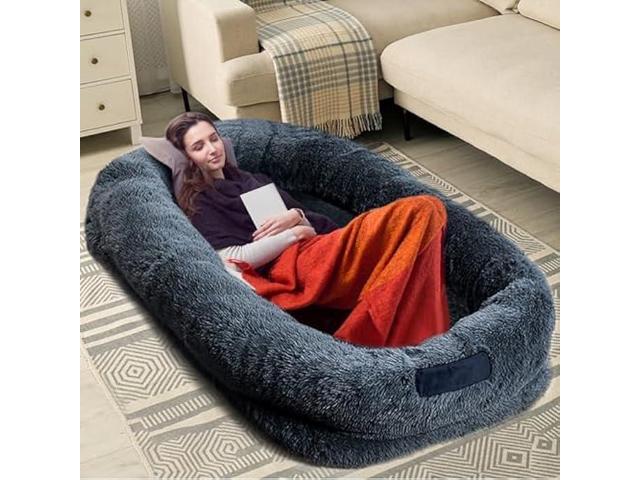 YAEM Human Dog Bed, 71x45x10 Dog Beds for Large Dogs, Foldable Faux Fur  Washable Dog Bed