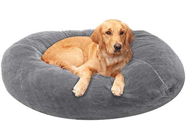 Furhaven Soft & Cozy Dog Bed for Large Dogs, Refillable w/ Removable Washable Cover & Liner, For Dogs Up to 95 lbs - Plush Faux... 
