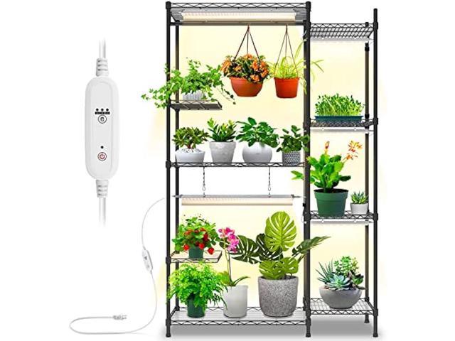 Bstrip Plant Shelf with Grow Light, Grow Light Shelf with 78W T5