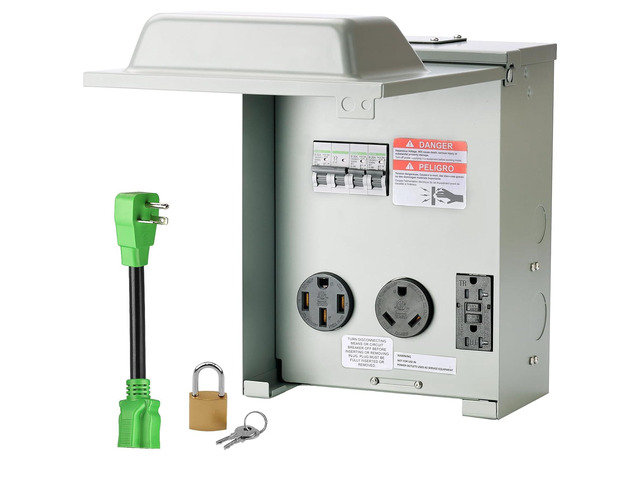 ETL Listed RV Temporary Power Outlet Panel with Breaker, with 20, 30 ...