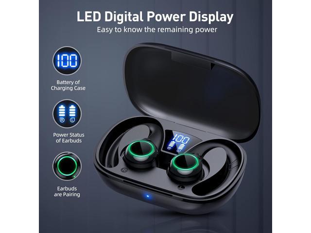 Bluetooth Headphones, 5.2 Stereo aptX Wireless Earbuds Bass Magnetic IPX7  Waterproof Open Bulit-in Mic with 24H Playtime, Lightweight Neckband