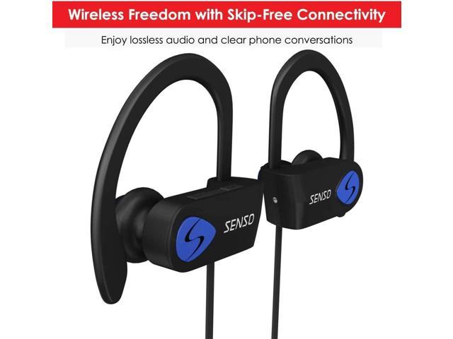 Senso Bluetooth Headphones, Best Wireless Sports Earphones w/Mic