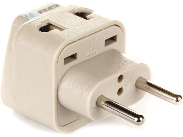 OREI Universal 2 in 1 Plug Adapter Type C for Europe Turkey and More CE Certified - Rohs Compliant (WP-C-GN)