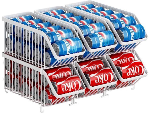 2 Pack - Simple Houseware Stackable Beverage Soda Can Dispenser Organizer Rack White
