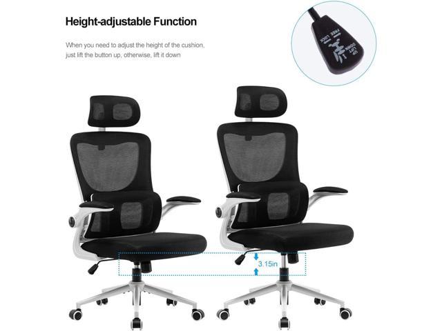 BRTHORY Office Chair Height-Adjustable Ergonomic Desk Chair with Lumbar Support, Breathable Mesh Computer Chair High Back Swivel