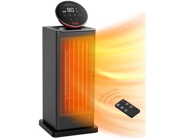 Portable Greenhouse Heater with Adjustable Digital Thermostat, 1500W/750W Electric Heater with 3 Modes for Fast Heating, Overheat Protection and Water