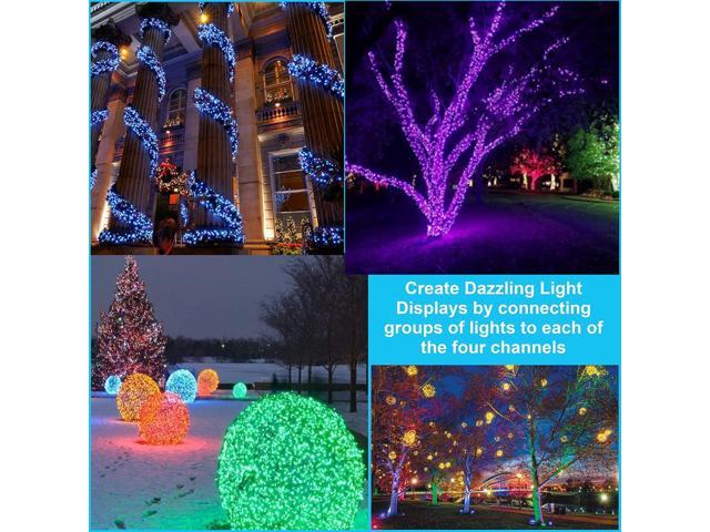 4 Channel Light Controller for Holiday Lights, Christmas Lights, Outdoor  Decorations. Create Dazzling Light Displays with Multiple Functions,  Chasing, Twinkle, Shooting Star, Stacking, Sparkle etc. 