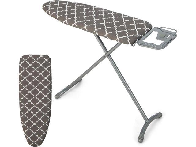 COSTWAY Ironing Board Full Size, Foldable Iron Stand with Extra Ironing Board Cover, 7-position Adjustable Height, Iron Rest & Safety Lock, 44 x 14 Ir