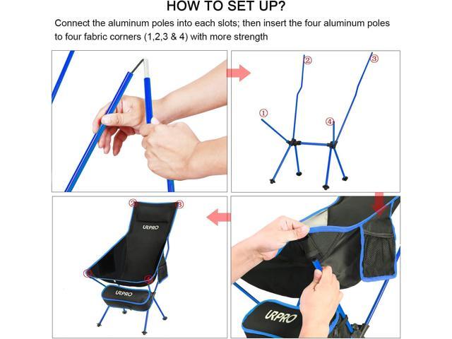 URPRO Upgraded Outdoor Camping Chair Portable Lightweight Folding