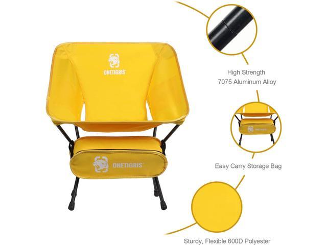 OneTigris Camping Backpacking Chair, 330 lbs Capacity, Compact Portable  Folding Chair for Camping Hiking Gardening Travel Beach Picnic Lightweight  Backpacking (Yellow) 