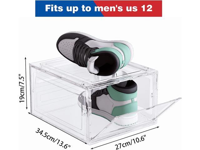Fixwal Large Shoe Storage Box Set of 6 Stackable Drop Front