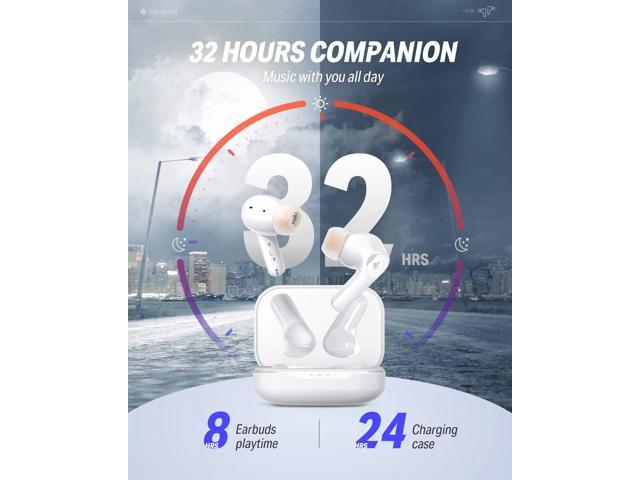 Donner Noise Cancelling Wireless Earbuds, Bluetooth 5.2 Earphones with 4  Mic Clear Calls, 12mm Drivers, App for Custom EQ, 32H Playtime, Fast