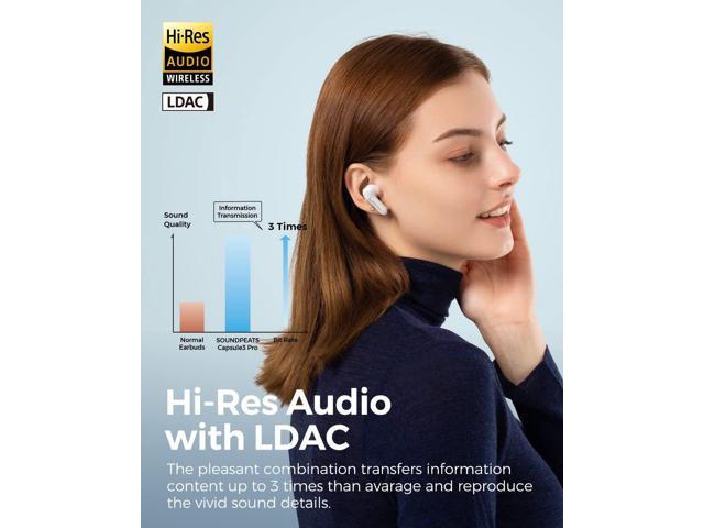 SoundPEATS Wireless Bluetooth Earbuds Capsule3 Pro, Hi-Res Audio