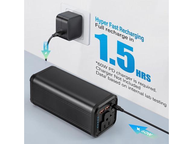 27000mAh Power Bank with 100W AC Outlet,60W PD Type-C Output&Input Portable  Laptop Charger，2 USB Output(QC3.0 18W) Power Bank，97.2 WH Fast Charging