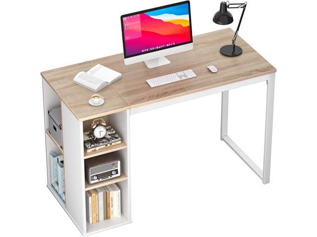 Coavas Computer Desk with Storage, Home Office Desk with Adjustable ...