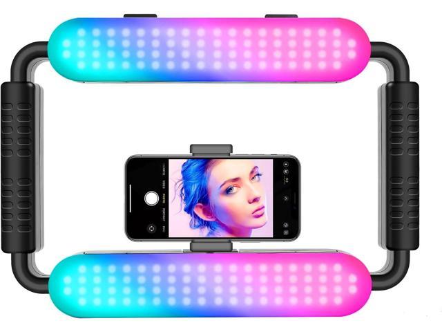 GVM Smartphone RGB Video Lighting Rig, Camera Video Stabilizer, Selfie Light  Professional LED Ring Light, Compatible with Phone, Action Camera, YouTube,  Vlogs, Filmmaking, Makeup  Video Recording