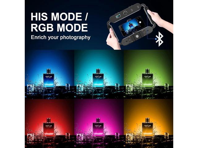 GVM Smartphone RGB Video Lighting Rig, Camera Video Stabilizer, Selfie Light  Professional LED Ring Light, Compatible with Phone, Action Camera, YouTube,  Vlogs, Filmmaking, Makeup  Video Recording