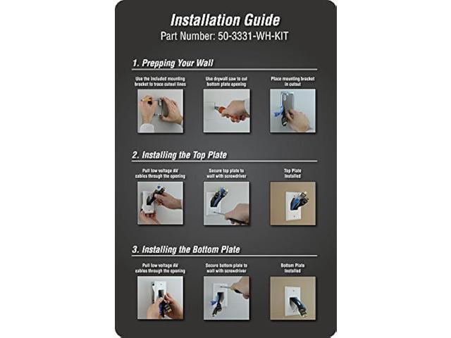 Datacomm Electronics 50-3331-WH-KIT Flat Panel TV Cable Organizer Kit