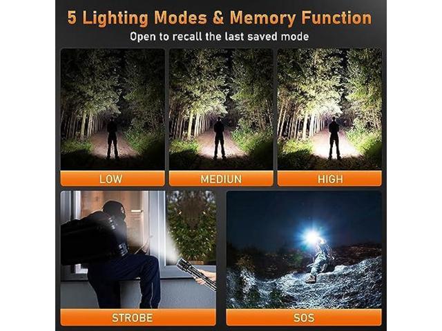 Buy wsiiroon Rechargeable LED Flashlight High Lumen Battery Powered,  Powerful 120,000 Lumens Super Bright Flashlights, Zoomable Handheld Flash  Light Kits for Camping Hiking Emergency Power Bank Online at  desertcartNorway