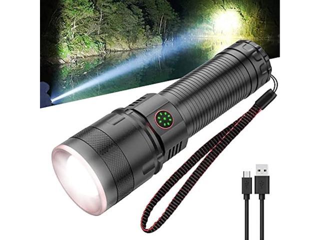 Vnina Flashlights High Lumens Rechargeable, 10000 Lumen XHP50 Super Bright  LED Flashlight, Powerful Tactical Flashlights with Modes, Zoomable,  Waterproof, 20H Runtime for Camping Emergencies, 6.1In