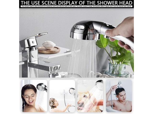 SoaShower Filtered Shower Head/High Pressure Shower Head/78 Hose/Bracket/shower  head holder/Hand Held Shower Head Filter for Hard Water/RV rain shower head/black/6  Spray Modes/with ON/OFF switch 