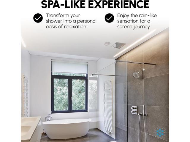 ShowerMaxx, Luxury Spa Series: Brushed Nickel Rain Shower Head, 6-Inch Round Rain Showerhead with 360 Tilt, Experience Rainfall with Maxx Comfort and