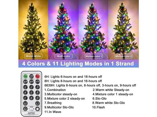 Minetom Christmas Lights Outdoor, 337Ft 1000LED Plug in Christmas Tree  Lights with Remote, IP65 Waterproof Timer and 8 Modes PVC String Lights for Christmas  Tree, Outdoor Indoor Decoration(Cool White) 