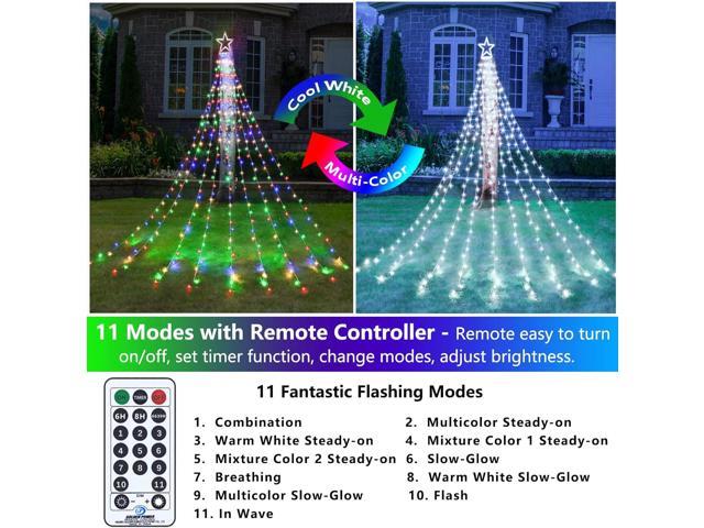 Decute Christmas Decorations Outdoor String Lights 8 Modes and Timer with  Remote