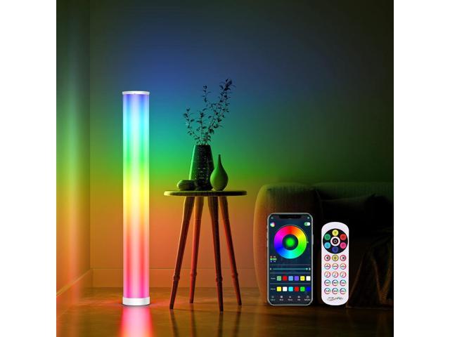Streamlet Led Floor Lamp, RGBIC Color Changing Modern Corner Lamp