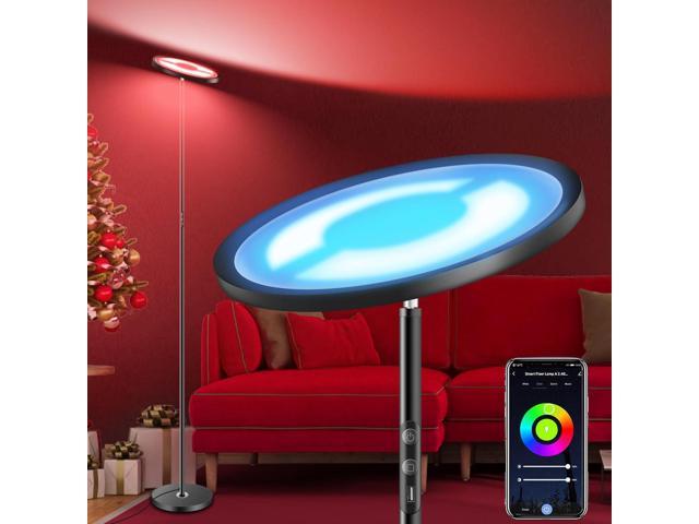 Smart Color Changing Lamp 25W, Super Bright Floor Lamp Work with Alexa  Google Home, WiFi LED Lamp Dimmable 16 Million RGBCW Modern Tall Stand Lamp  for Living Room Bedroom Office 