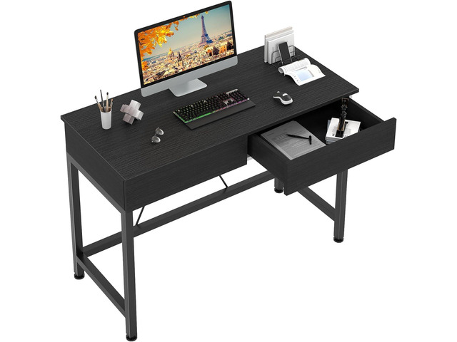 Small Computer Tower Desk CAIYUN Computer Desk with Drawers, 39.4 Desks for Home Office with ...