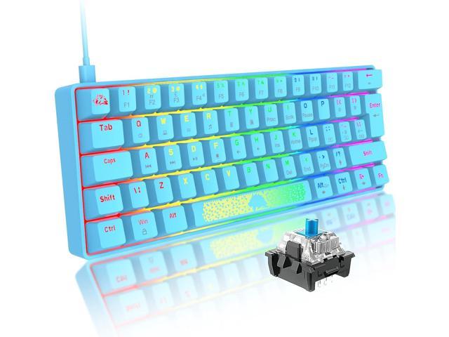 FELICON Portable 60% Mechanical Gaming Keyboard Type C Wired 62 Keys ...