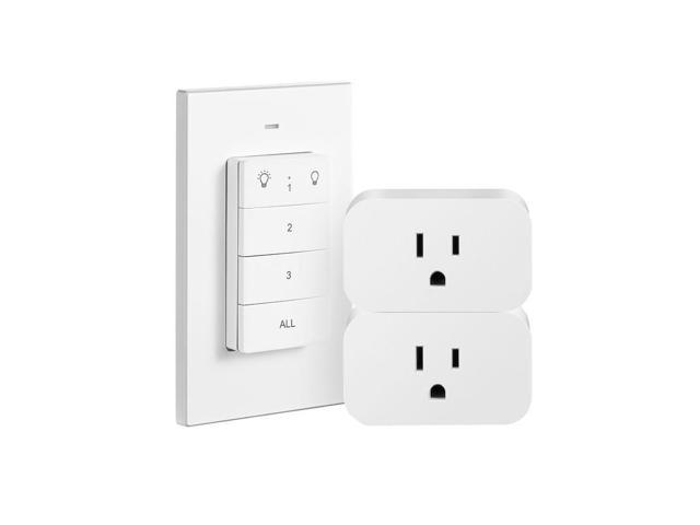 DEWENWILS Wireless Remote Control Outlet, 2 Independent Control Sockets Electrical  Remote Light Switch, No Interference Remote Outlet Switch, No Wiring,  15A/1875W, 100 FT Range, FCC Listed 