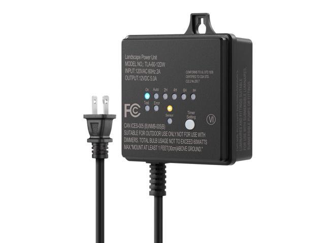 Photo 1 of DEWENWILS 60W Outdoor Low Voltage Transformer with Timer and Photocell Light Sensor, 120V AC to 12V DC, Weatherproof, Specially for LED Landscape Lighting, Spotlight, Pathway Light, ETL Listed