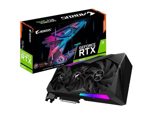 Photo 1 of GIGABYTE AORUS GeForce RTX 3070 MASTER 8GB GDDR6 PCI Express 4.0 ATX Video Card GV-N3070AORUS M-8GD (rev. 2.0) (LHR)