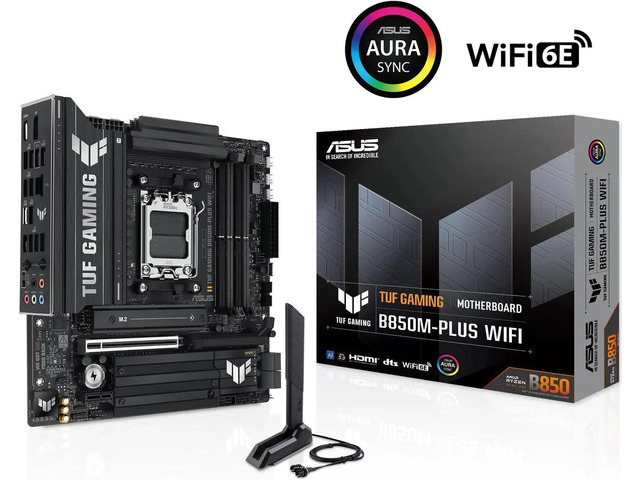ASUS TUF GAMING B850  PLUS WIFI Motherboard, AM5 interface for Rui Long 9000/8000/7000, 14+2+1 (80A) power supply, DDR5, 2.5G network / WiFi7, Dual M.2 PCIe5.0, AURA SYNC Divine Light Sync
