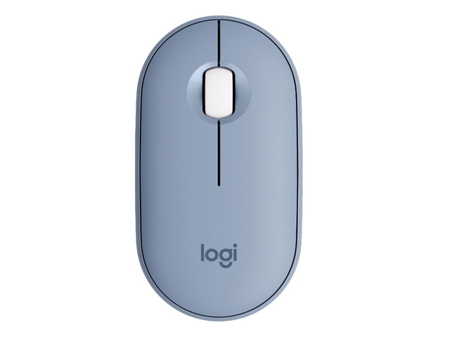 Logitech Pebble 2 M350s Mouse, Slim, compact Bluetooth® Wireless, customizable button, Multi-device pairing, Tonal Blue