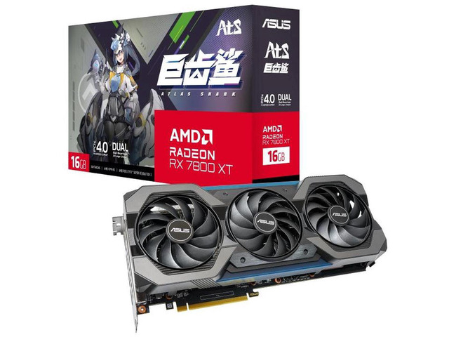 ASUS ATS Gaming RX 7800 XT, 16GB GDDR6 (PCIe 4.0, 16GB GDDR6, HDMI 2.1, DisplayPort 2.1), ATS-RX7800XT-16G