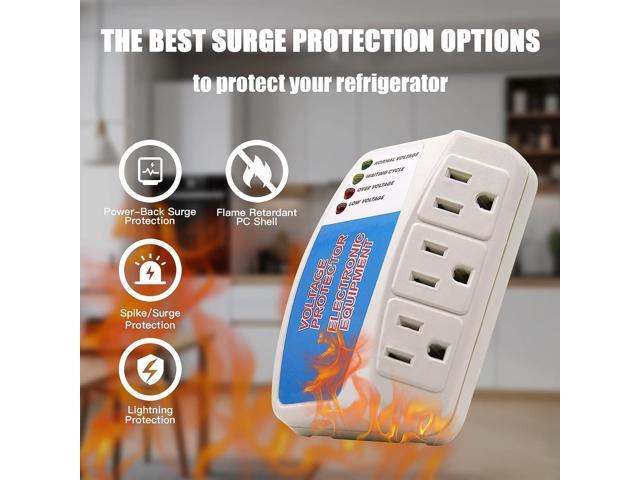 BSEED Surge Protector Power Strip Home Appliance, 3 Outlet Power Surge  Protector, Voltage Protector Brownout Surge Refrigerator 1440 Watts, 120V,  12A