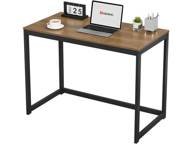 WOHOMO Small Computer Desk 39” Simple Modern Desk with Large Legroom Study  Writing Desk for Home Office, Dark Brown