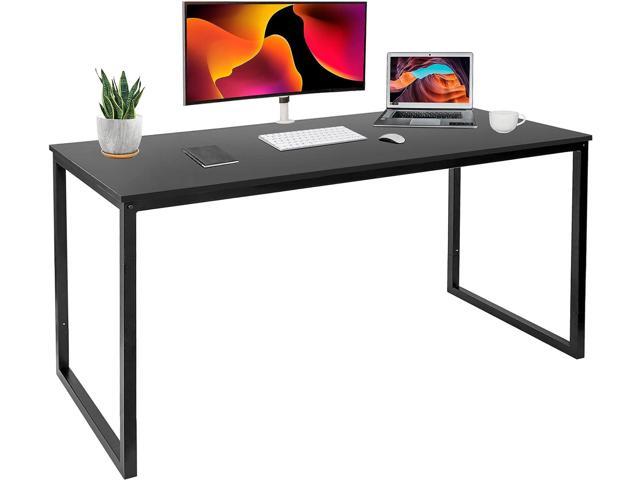 Zenstyle Computer Desk 55 Large Office Desk Computer Table Laptop PC Simple Study Writing Desk for Home Office, Black