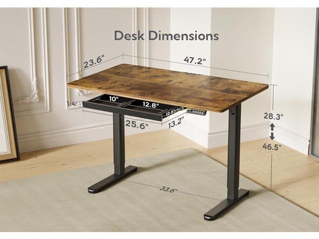 Claiks Standing Desk with Drawers, Stand Up Electric Standing Desk