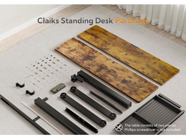 Claiks Standing Desk with Drawers, Stand Up Electric Standing Desk