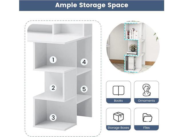 Tangkula 48 Modern Computer Desk Home Office Workstation w/ Hutch & Storage Shelves White