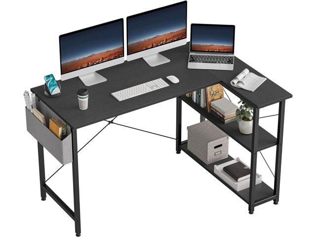  X-cosrack 88.5inch Large L-Shaped Computer Desk with Storage  Shelves Drawer, Home Office Writing Corner Desk, 2 Person Long Desk PC  Laptop Workstation with Hooks Storage Bag Cable Hole : Home 